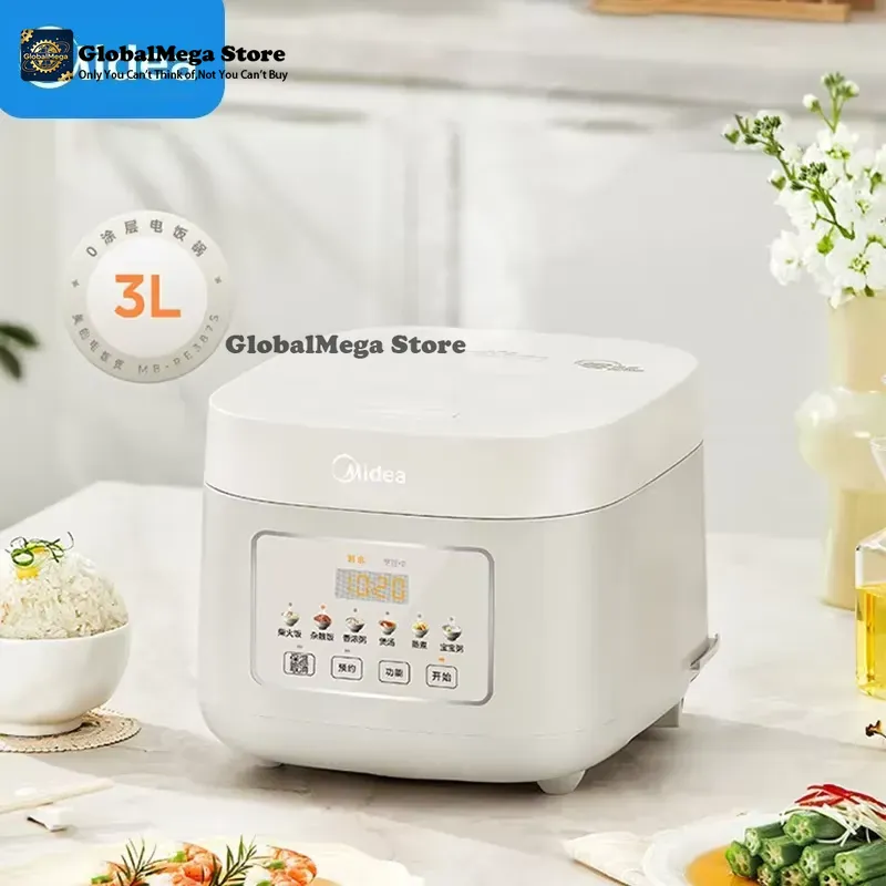 Rice Cooker - หม้อหุงข้าวมีเดีย 3 ลิตร หม้อในสแตนเลสไม่มีสารเคลือบ หม้อไฟฟ้า หุงข้าว