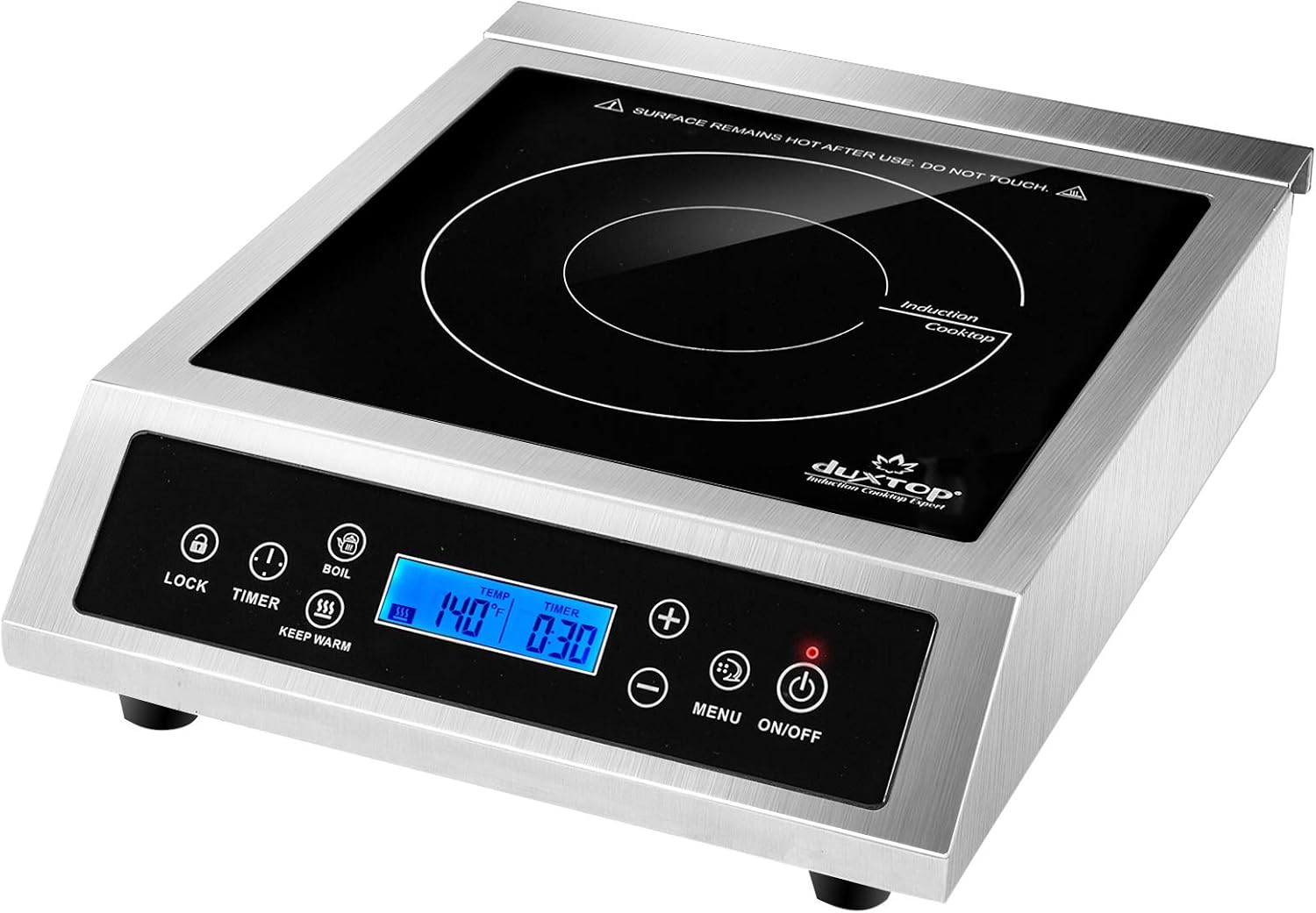 Induction Cooktop Portable - เตาแม่เหล็กไฟฟ้าแบบพกพาสำหรับมืออาชีพ, เตาตั้งโต๊ะเชิงพาณิชย์, เตาแม่เหล็กไฟฟ้า 1800 วัตต์ พร้อมระบบสัมผัสเซ็นเซอร์
