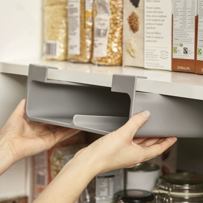 Kitchen Appliances Cabinet - ชั้นวางฟิล์มถนอมอาหารแบบติดผนัง ไม่ต้องเจาะ ชั้นวางพลาสติกสำหรับเก็บฟอยล์และถุงในครัว