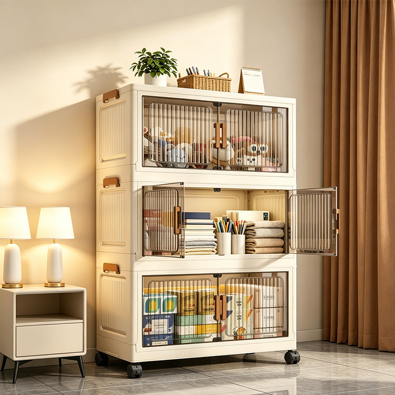 Kitchen Appliances Cabinet - ตู้เก็บของแบบพับได้ขนาด 19.7 นิ้ว 3/4/5/6 ชั้น พร้อมล้อเลื่อน