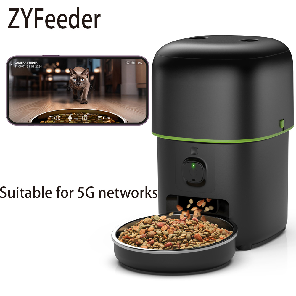 Kitchen Appliances Video - 2L 5G กล้องสัตว์เลี้ยง Feeder อัตโนมัติแมวสมาร์ทอาหารอัตโนมัติสุนัขอาหารช้า WIFI