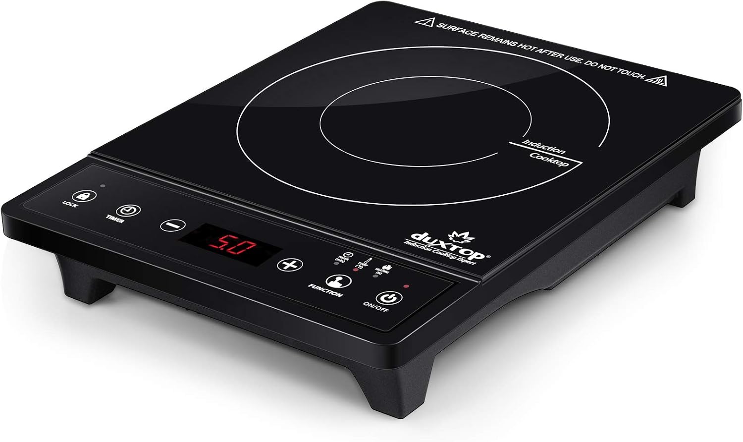Induction Cooktop Portable - เตาแม่เหล็กไฟฟ้าแบบพกพา, เตาตั้งโต๊ะ, เตาแม่เหล็กไฟฟ้าพร้อมตัวตั้งเวลาและระบบสัมผัสเซ็นเซอร์, 1800W 8500ST E210C2
