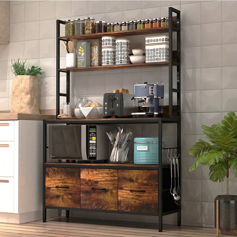 ชั้นวางของในครัวพร้อมตะกร้า 3  - Microwave Oven บทวิจารณ์และราคา