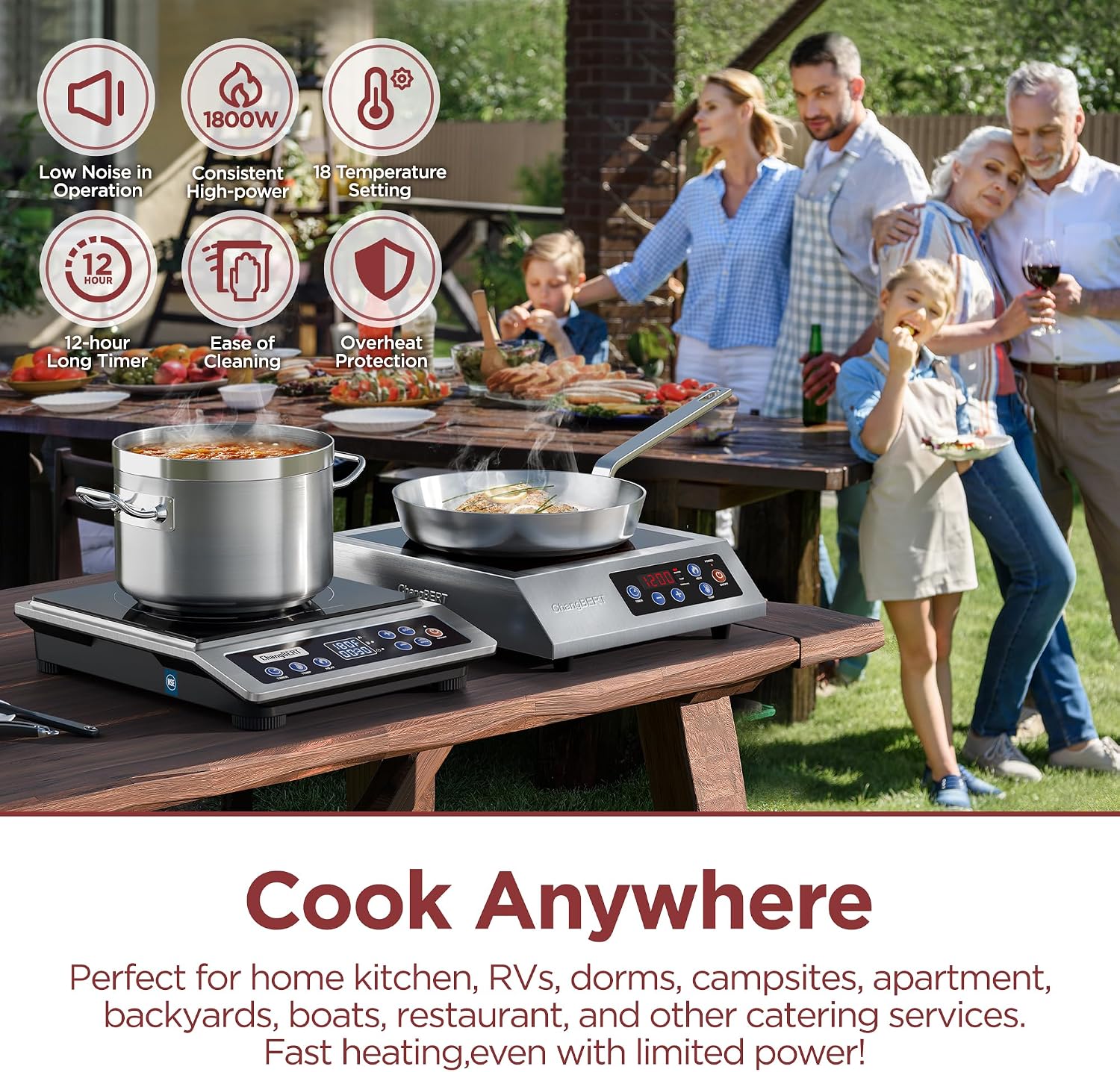 เตาแม่เหล็กไฟฟ้าแบบพกพา รุ่นปร - Induction Cooktop Portable บทวิจารณ์และราคา
