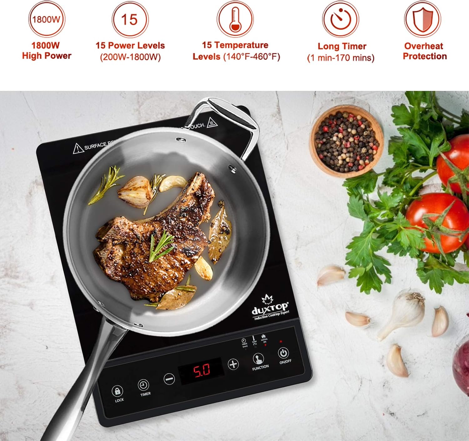เตาแม่เหล็กไฟฟ้าแบบพกพา, เตาตั - Induction Cooktop Portable บทวิจารณ์และราคา